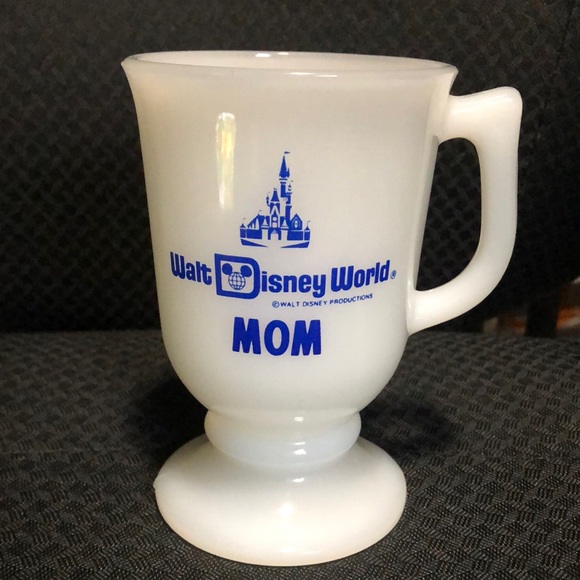 Vintage Walt Disney world milk glass footed Mom cup, mug. - Picture 1 of 10
